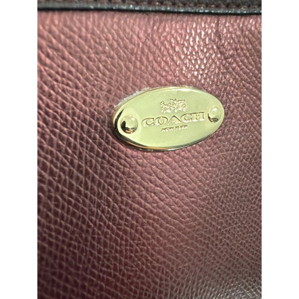 Coach Leather Margot Carryall Bag Burgundy Color - Picture 6 of 9